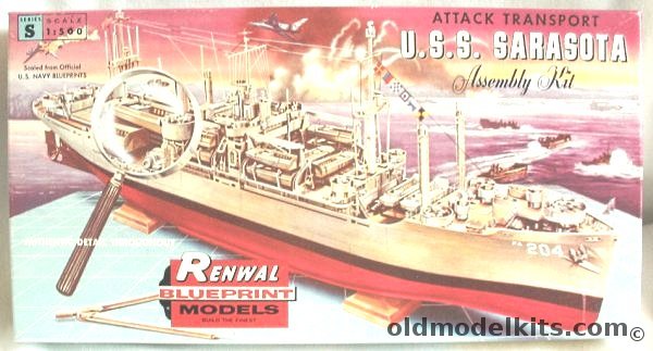 Renwal 1/500 Attack Transport PA-24 USS Sarasota, S605-129 plastic model kit